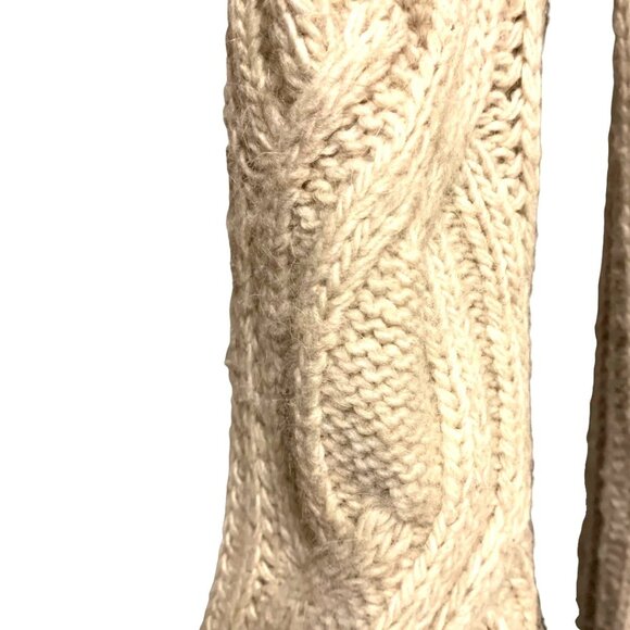 Banana Republic Italian Yarn Oversize Cardigan Sweater Cable Knit Beige Chunky S - Picture 3 of 13